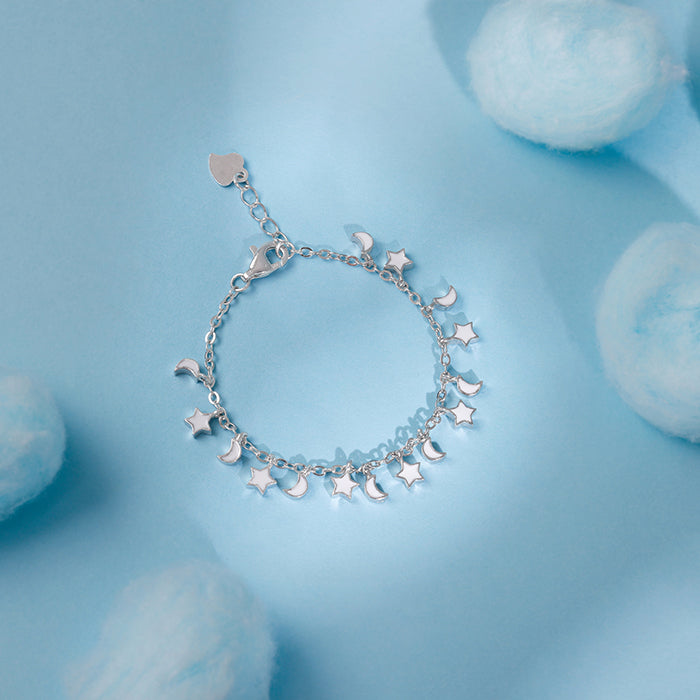 Silver Star Moon Kids Bracelet (0 - 2 Years)