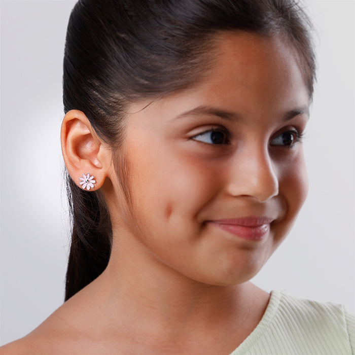 Silver Blush Daisy Kids Stud Earrings