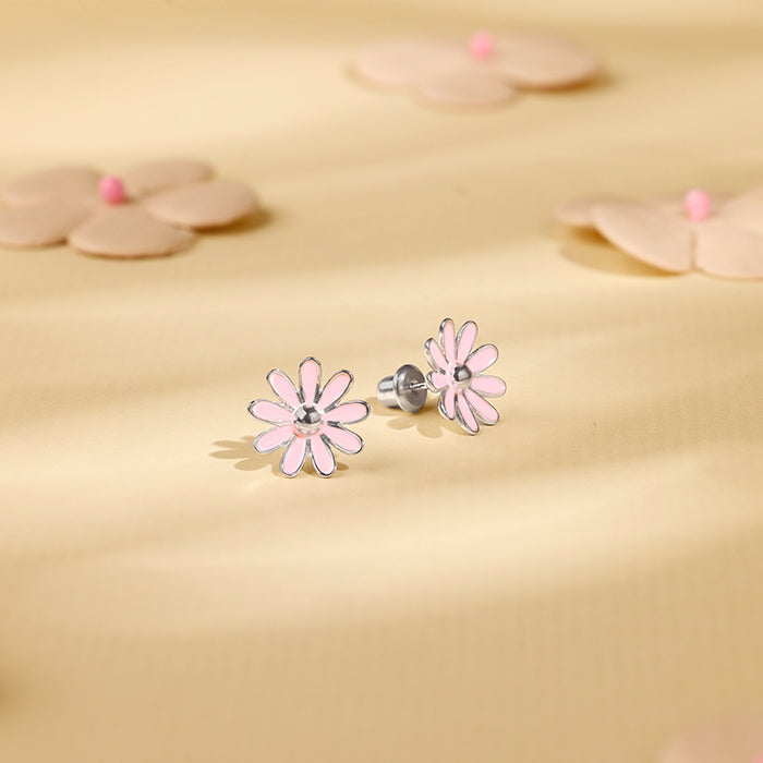 Silver Blush Daisy Kids Stud Earrings