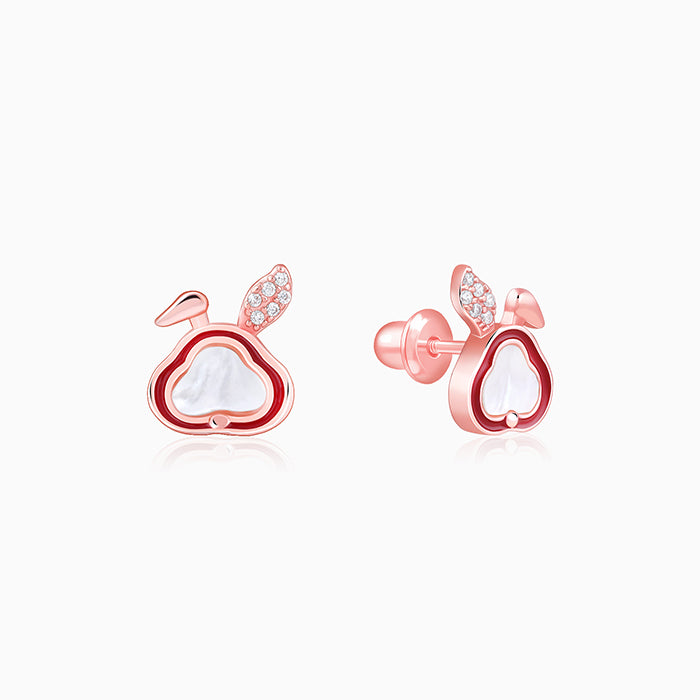 Rose Gold Bunny Kids Earrings