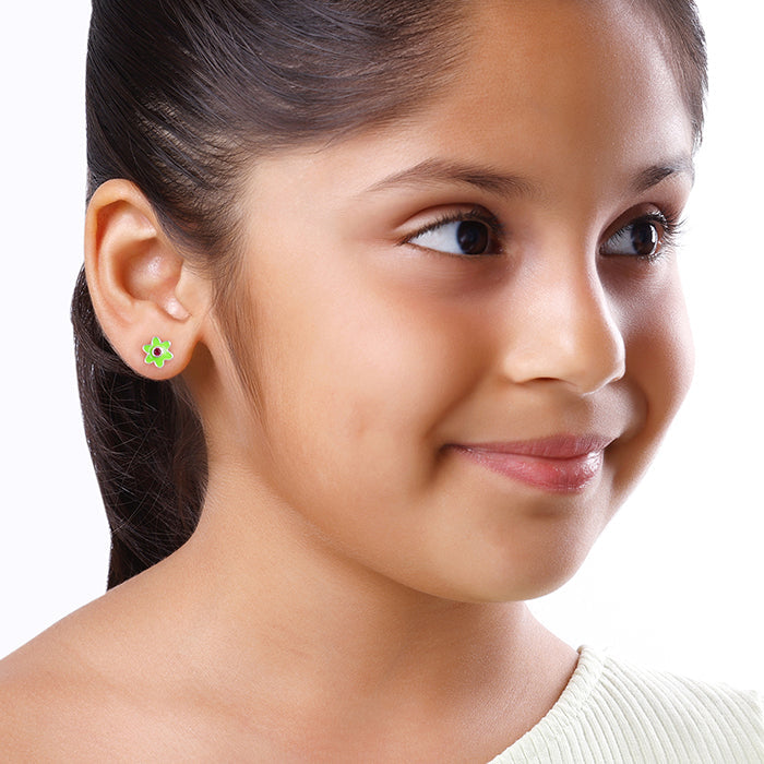 Silver Bloomie Buds Kids Earrings