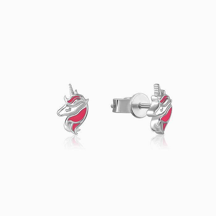 Silver Enchanting Unicorn Kids Earrings