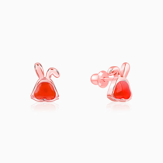 Rose Gold Bunny Kids Stud Earrings