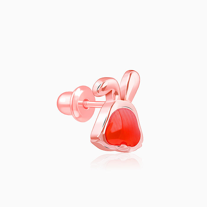 Rose Gold Bunny Kids Stud Earrings