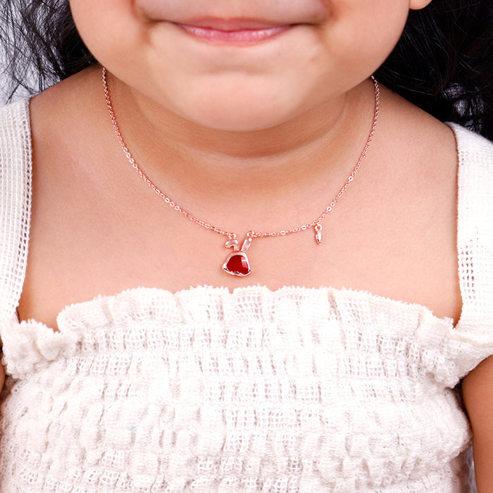 Rose Gold Bunny Kids Necklace