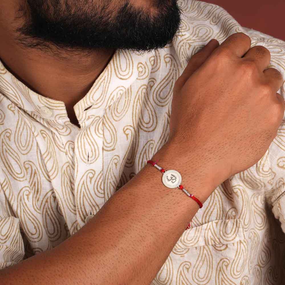 Ombliss 0.01 Carat Lab-Grown Diamond 999 Silver Coin Rakhi