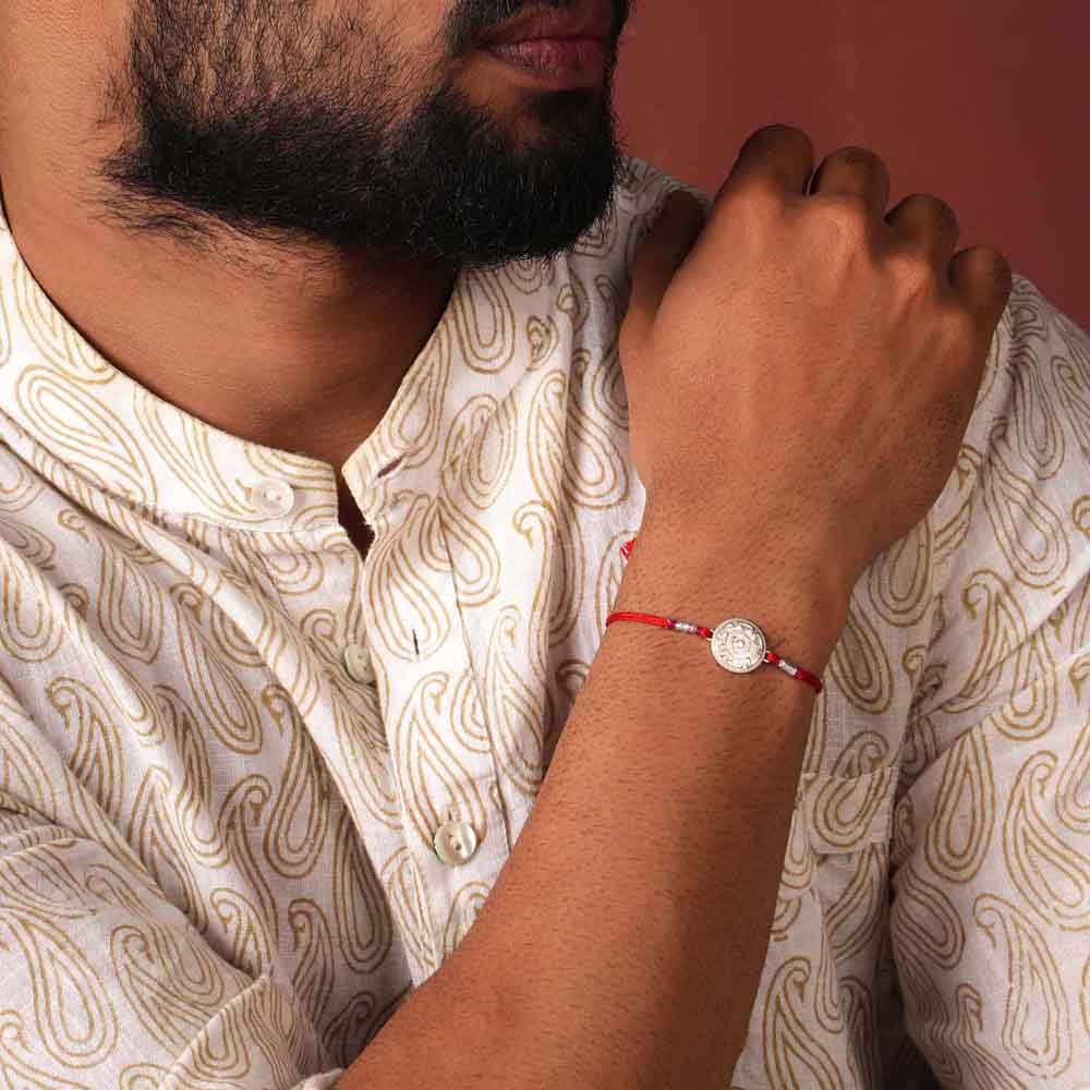 Infinite Path 0.01 Carat Lab-Grown Diamond 999 Silver Coin Rakhi