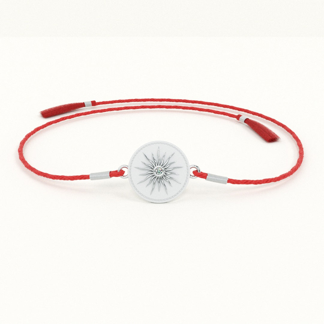 Sunlight 0.01 Carat Lab-Grown Diamond 999 Silver Rakhi