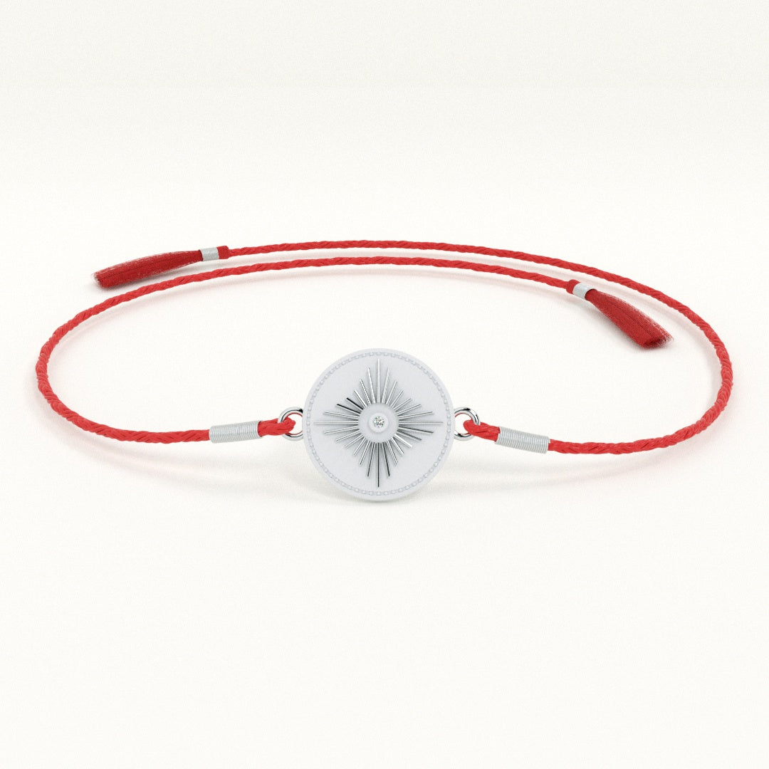 Sunshine 0.01 Carat Lab-Grown Diamond 999 Silver Coin Rakhi