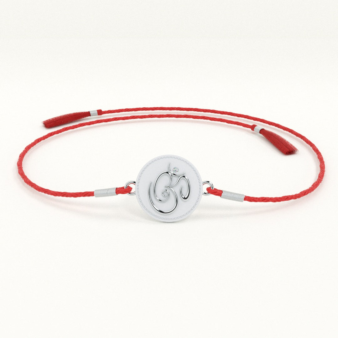 Peace & Power 0.01 Carat Lab-Grown Diamond 999 Silver Rakhi
