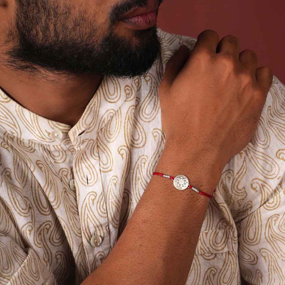 Mandala Muse 0.01 Carat Lab-Grown Diamond 999 Silver Coin Rakhi