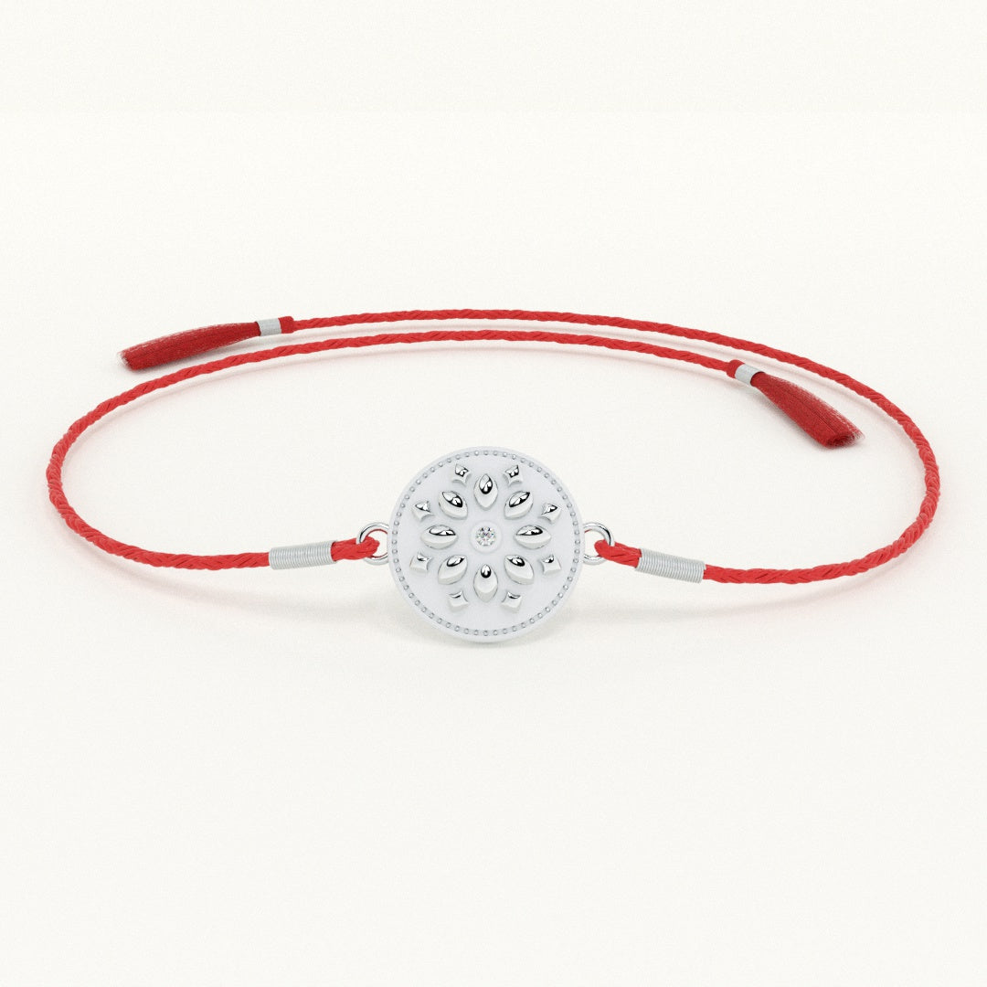 Mandala Muse 0.01 Carat Lab-Grown Diamond 999 Silver Coin Rakhi
