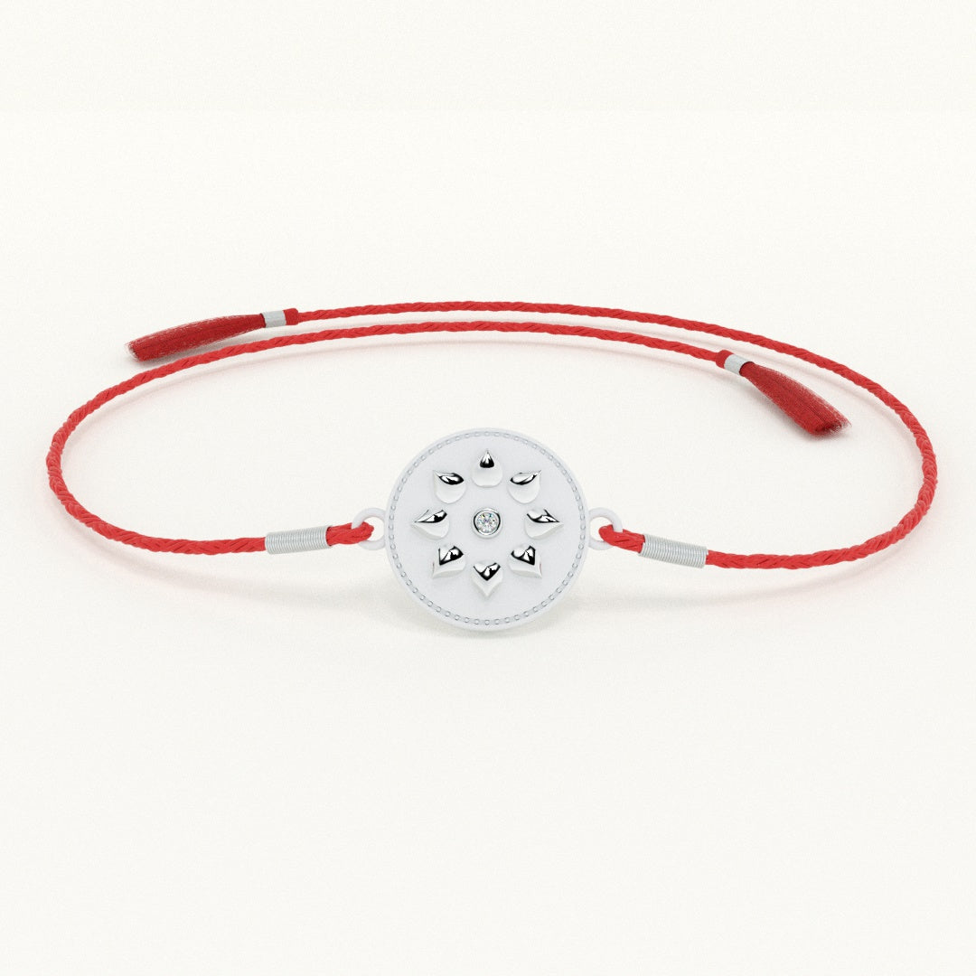 Vintage Armour 0.01 Carat Lab-Grown Diamond 999 Silver Coin Rakhi