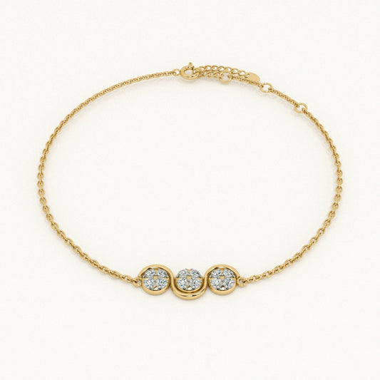 Luna Trio 9KT Gold Lab Grown Diamond Bracelet