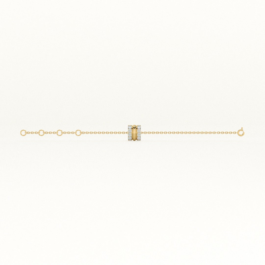 Stripe Luster 9KT Gold Lab Grown Diamond Bracelet