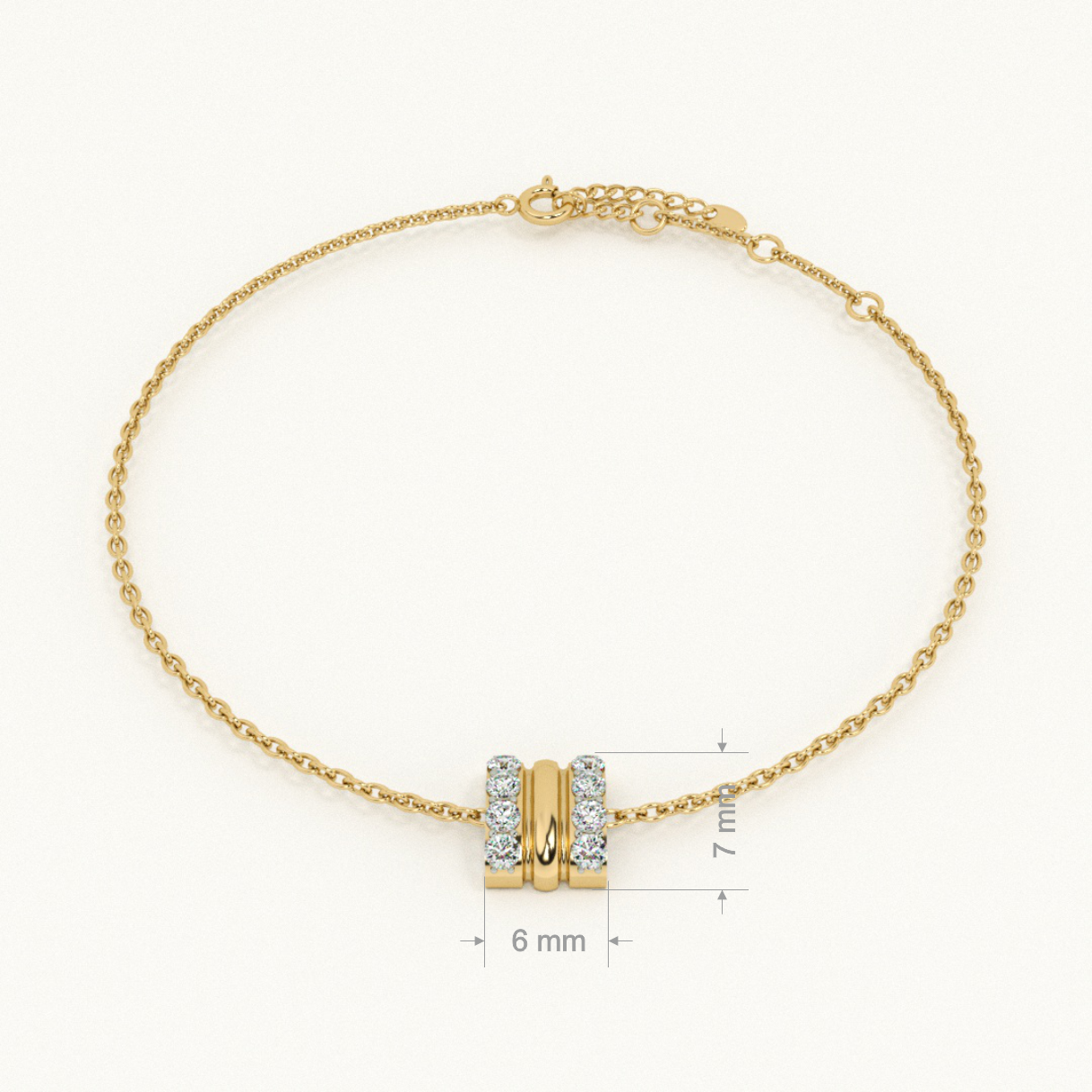 Stripe Luster 9KT Gold Lab Grown Diamond Bracelet