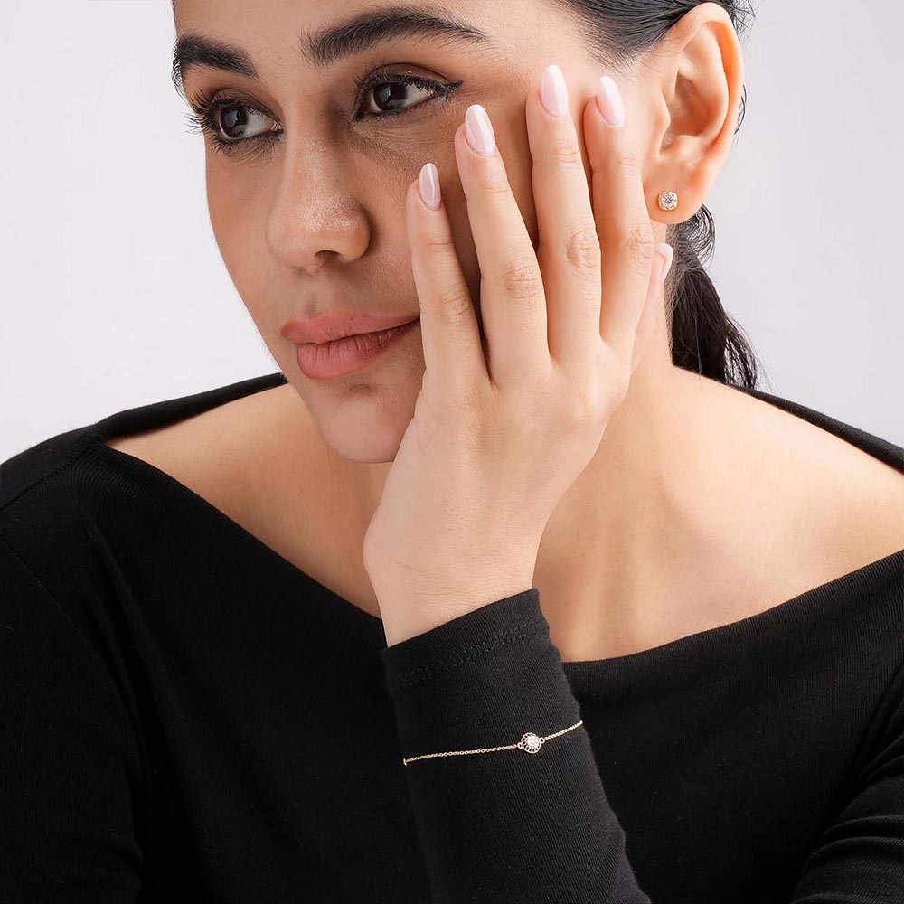 Niva Halo 9KT Gold Lab Grown Diamond Bracelet