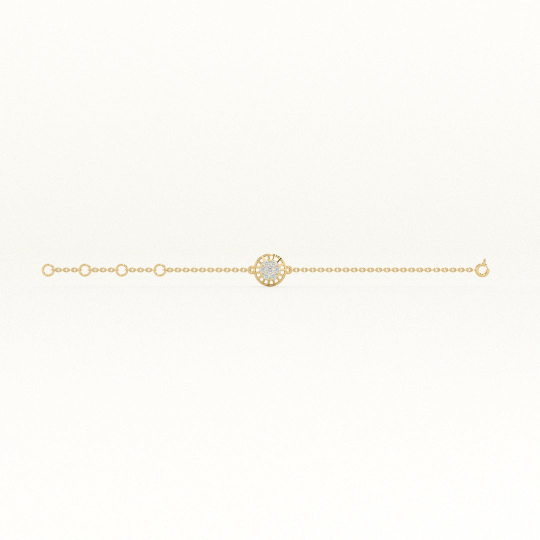 Niva Halo 9KT Gold Lab Grown Diamond Bracelet