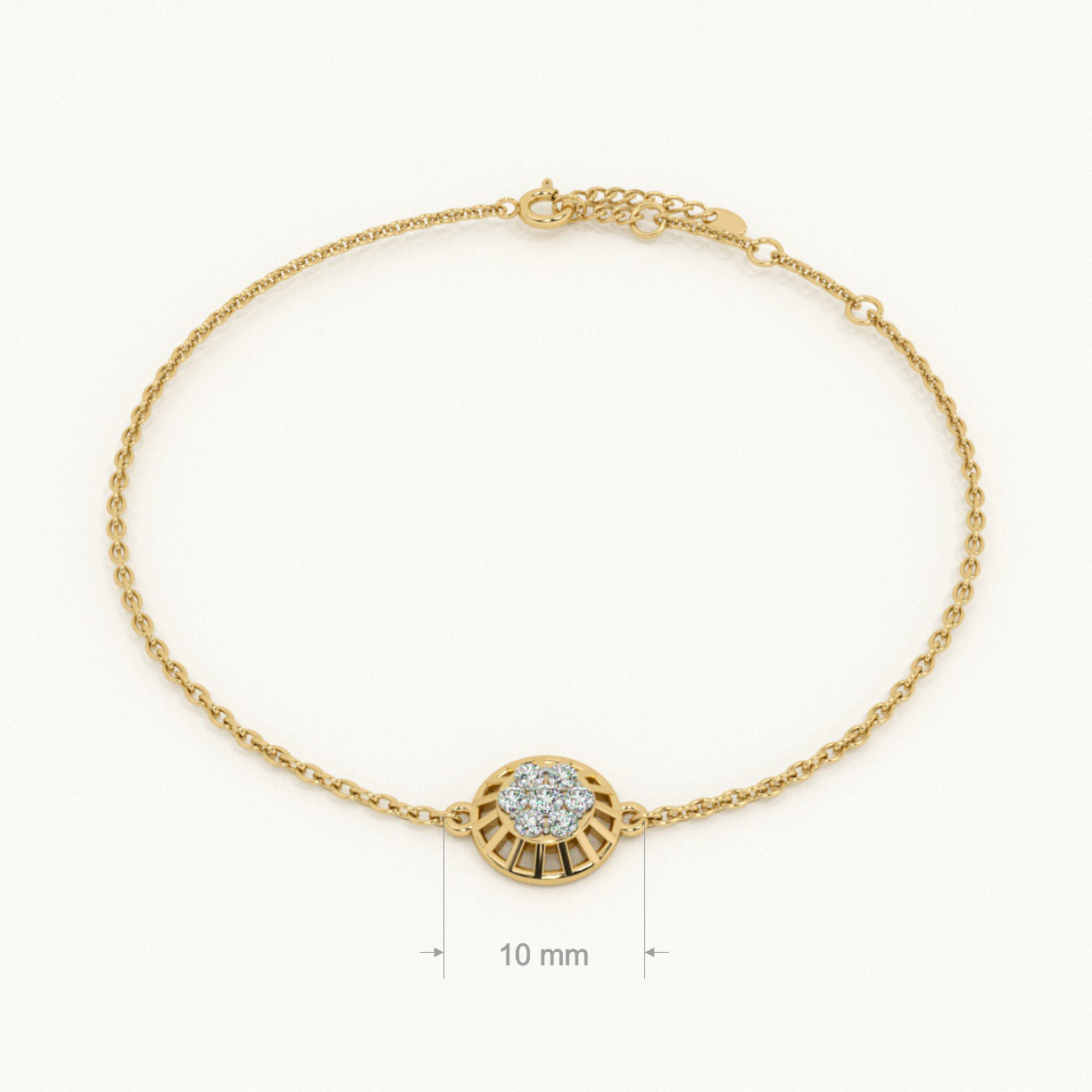 Niva Halo 9KT Gold Lab Grown Diamond Bracelet