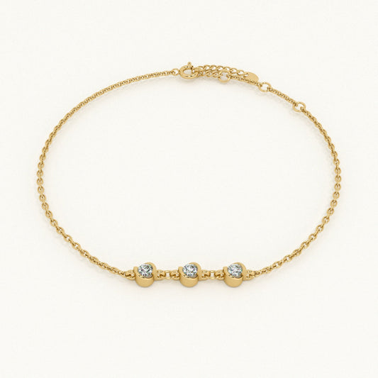 Orbit Petal 9KT Gold Lab Grown Diamond Bracelet