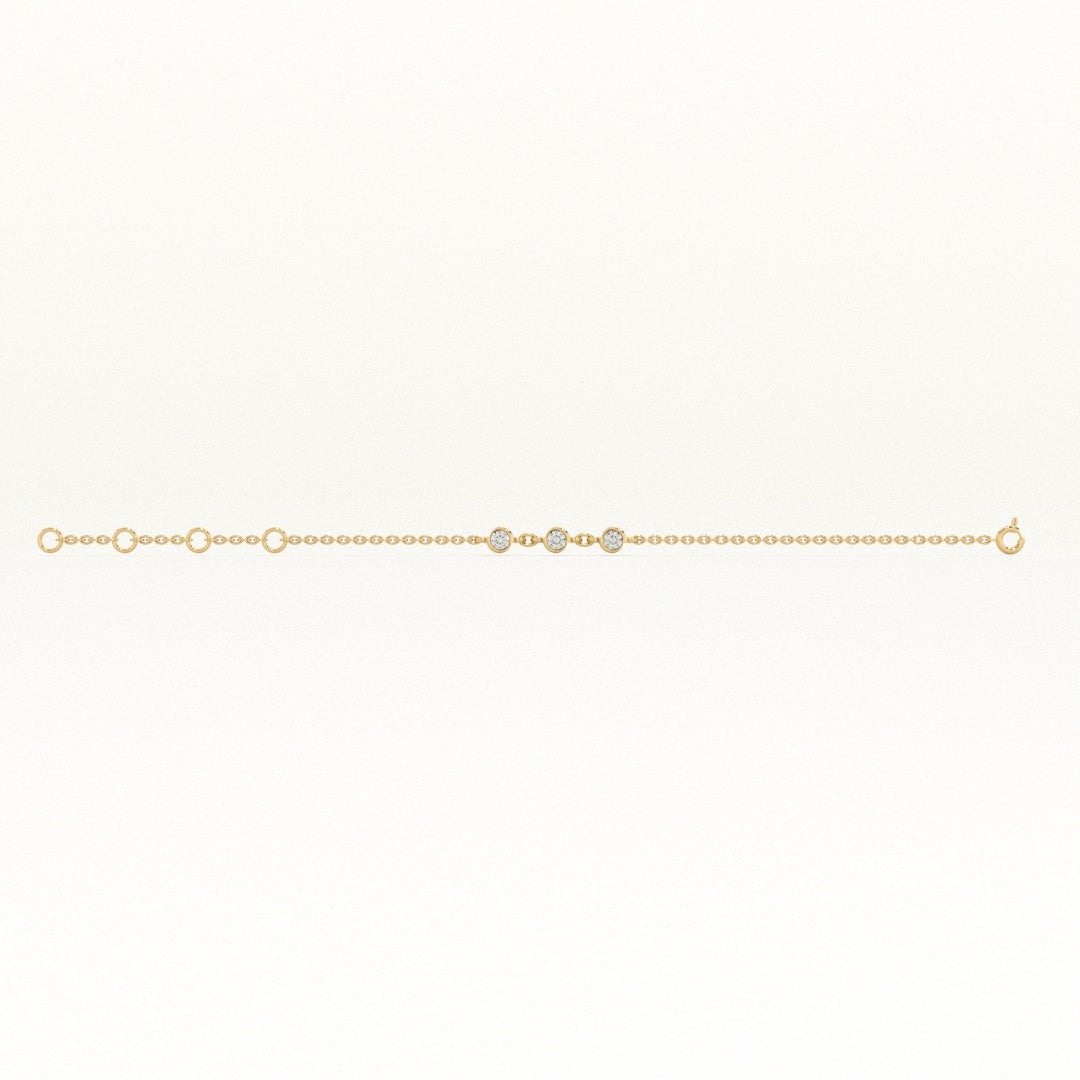 Orbit Petal 9KT Gold Lab Grown Diamond Bracelet