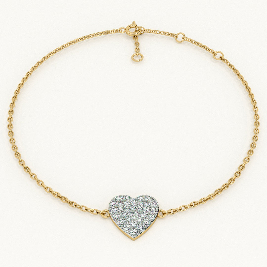 Tender Heart 9KT Gold Lab Grown Diamond Bracelet