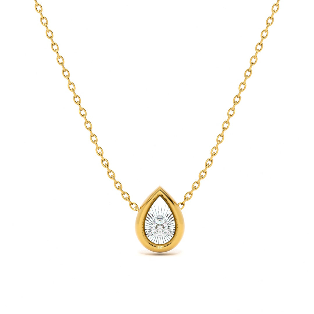 Tear of Light 9KT Gold Lab Grown Diamond Necklace