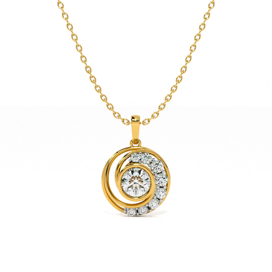 Celestial Halo 9KT Gold Lab Grown Diamond Necklace