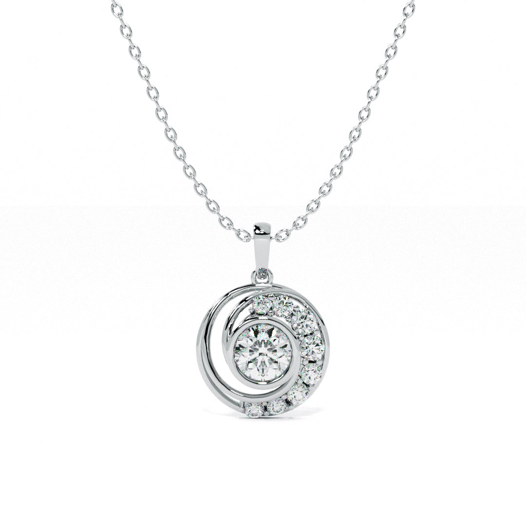 Celestial Halo 9KT Gold Lab Grown Diamond Necklace
