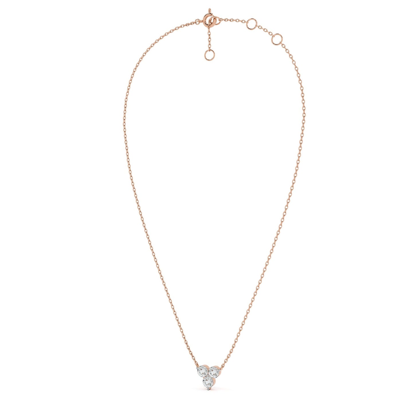 Trinity Glow 9KT Gold Lab Grown Diamond Necklace