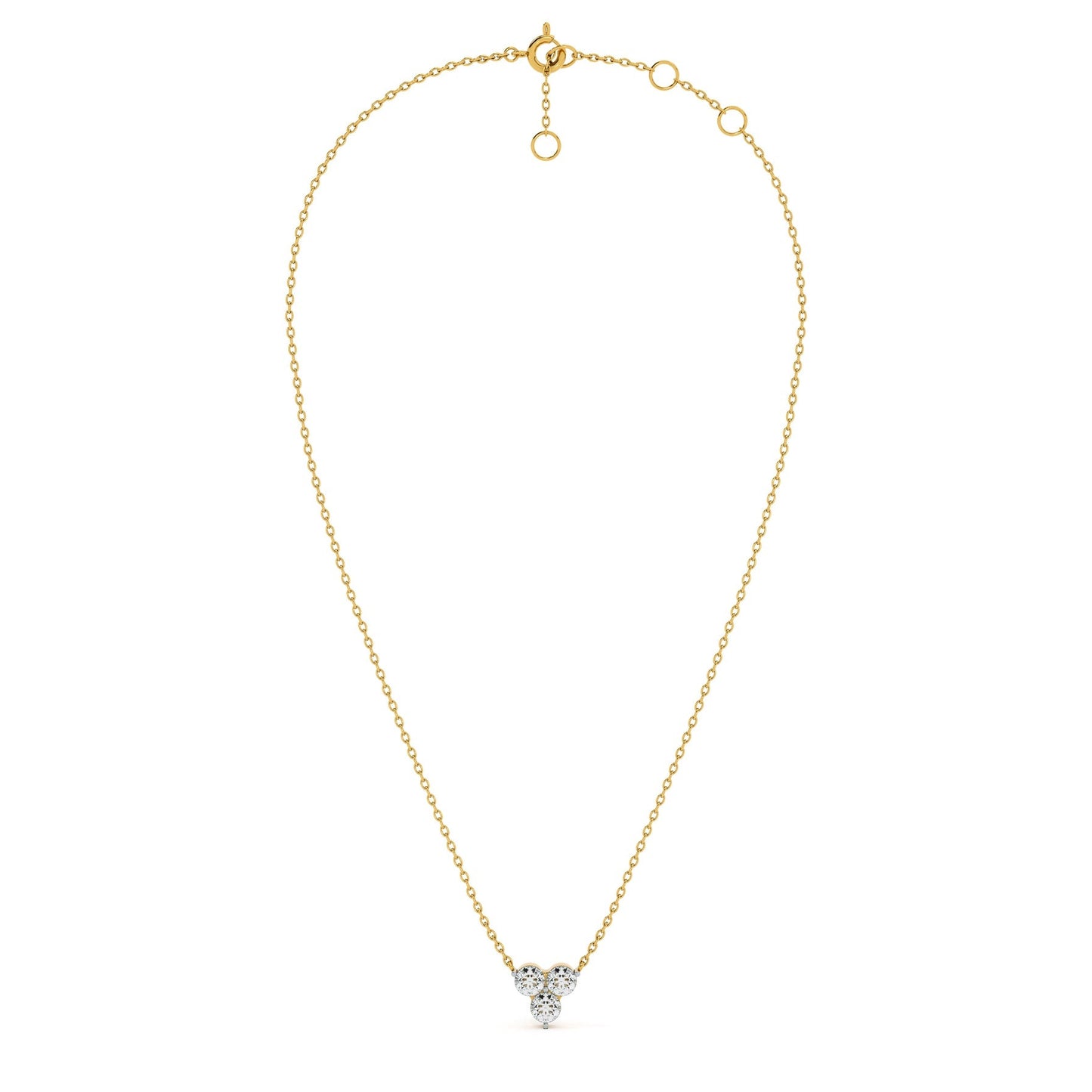 Trinity Glow 9KT Gold Lab Grown Diamond Necklace