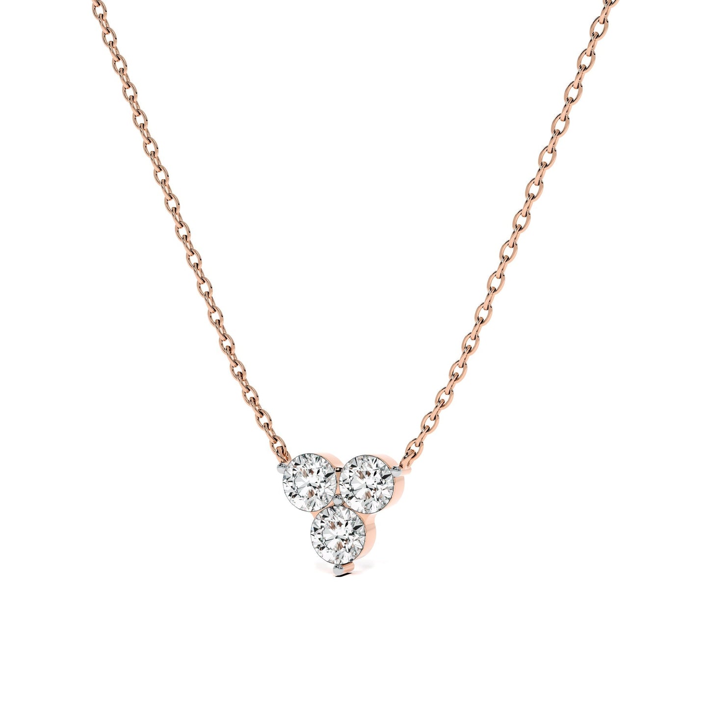 Trinity Glow 9KT Gold Lab Grown Diamond Necklace