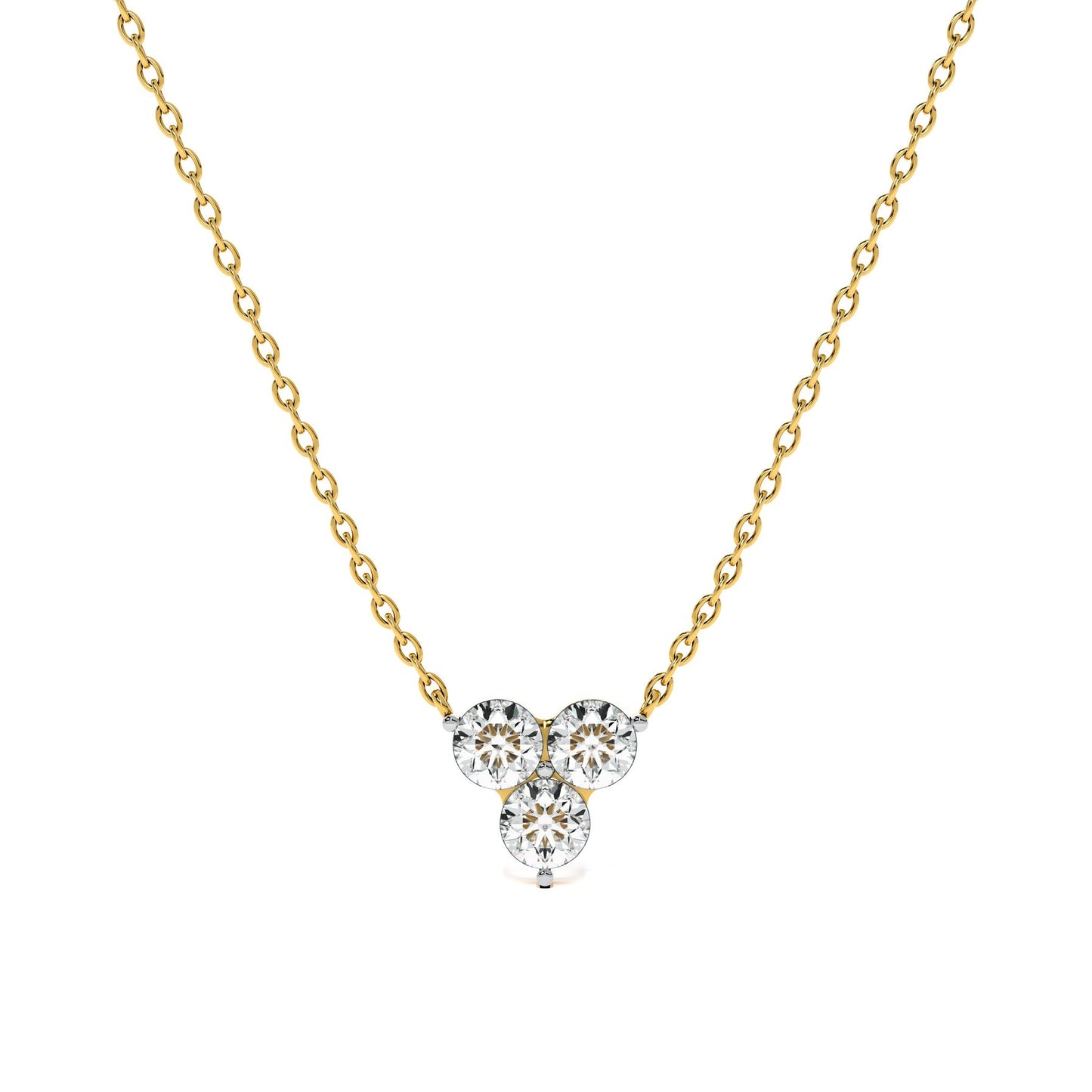 Trinity Glow 9KT Gold Lab Grown Diamond Necklace