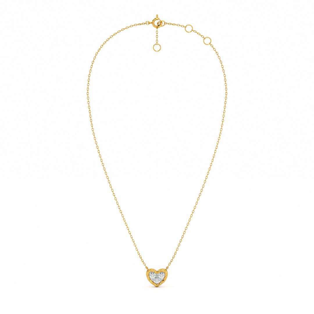 Sweetheart Aura 9KT Gold Lab Grown Diamond Necklace