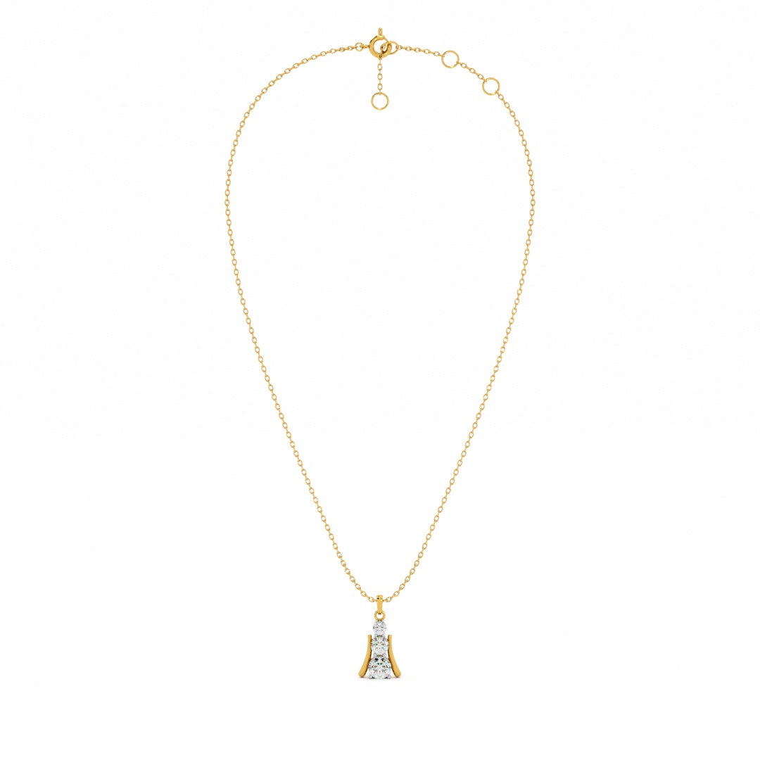 Initial Spark 9KT Gold Lab Grown Diamond Necklace