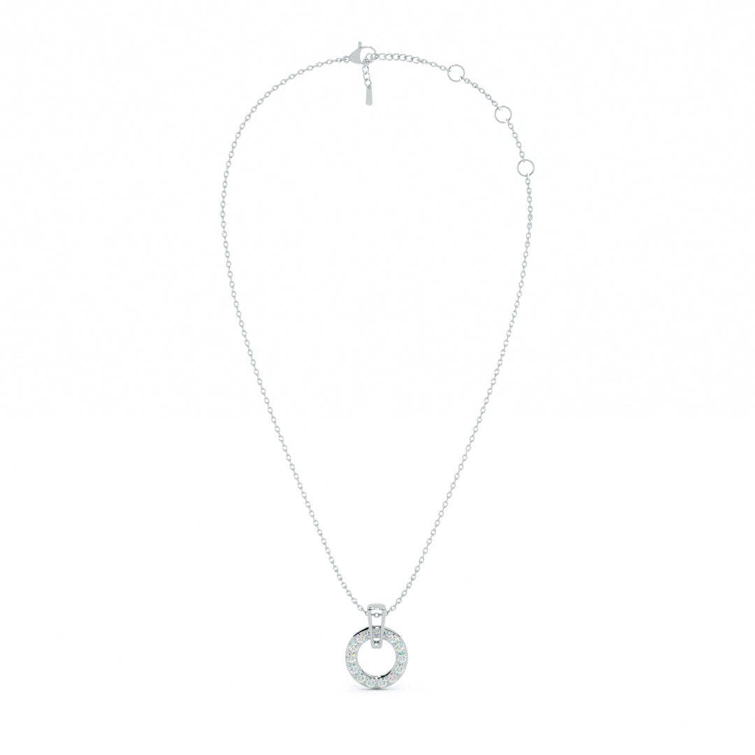 Luna Swing 9KT Gold Lab Grown Diamond Halo Necklace