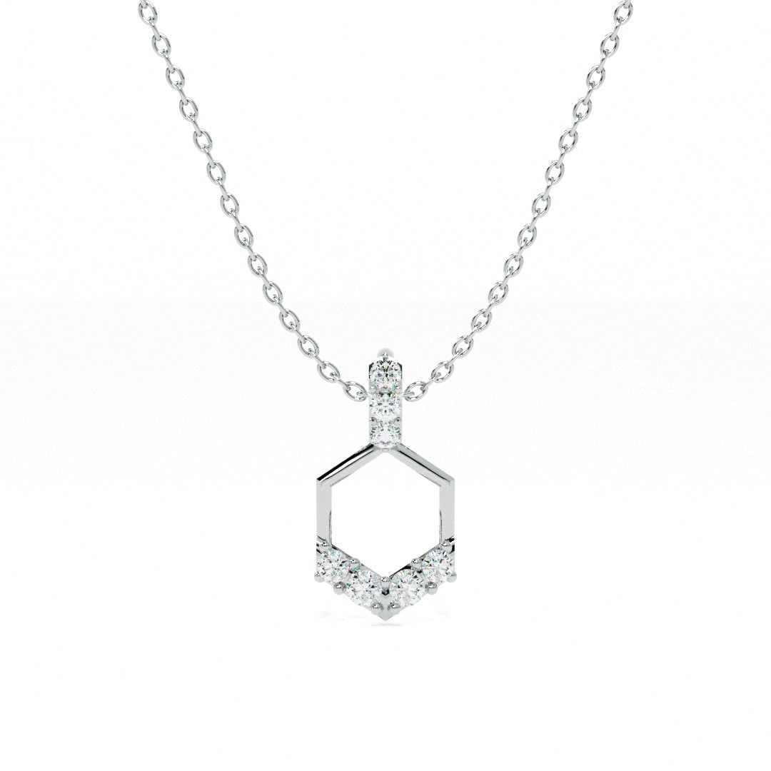 Geo Charm 9KT Gold Lab Grown Diamond Necklace
