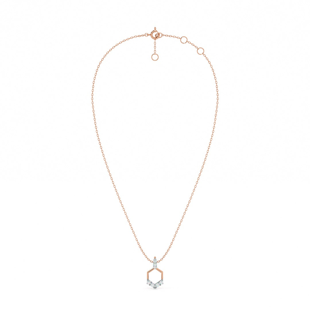 Geo Charm 9KT Gold Lab Grown Diamond Necklace