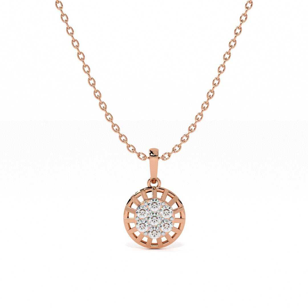 Sun Aura Radiant 9KT Gold Lab Grown Diamond Necklace