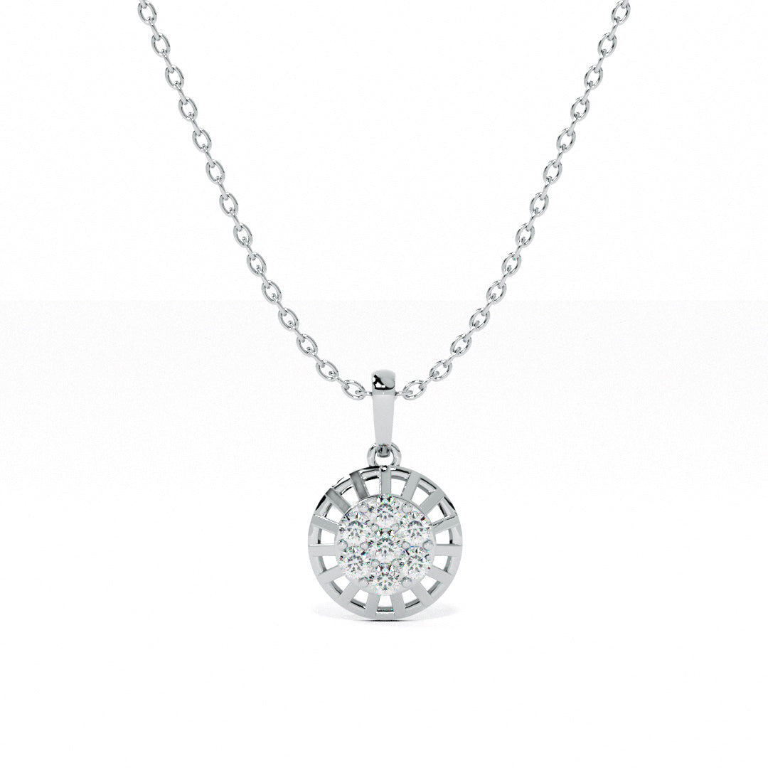 Sun Aura Radiant 9KT Gold Lab Grown Diamond Necklace