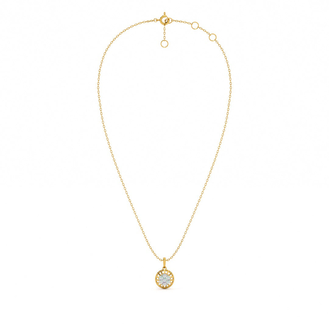 Sun Aura Radiant 9KT Gold Lab Grown Diamond Necklace
