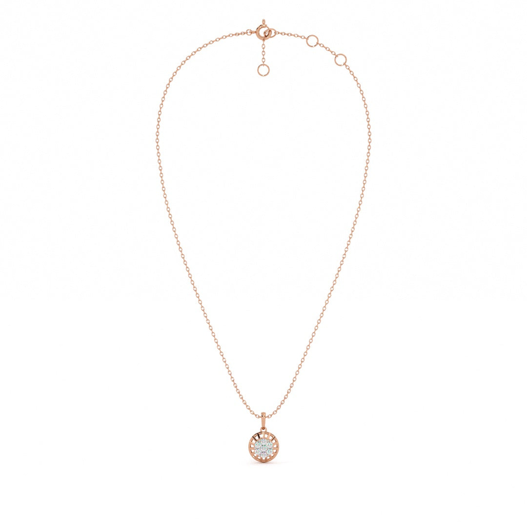 Sun Aura Radiant 9KT Gold Lab Grown Diamond Necklace