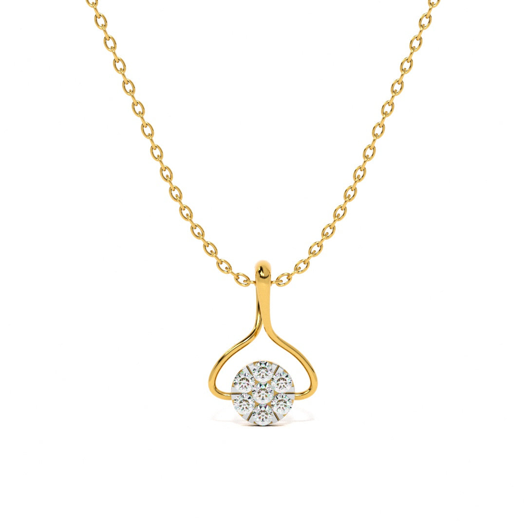 Muse Drop Frame 9KT Gold Lab Grown Diamond Necklace