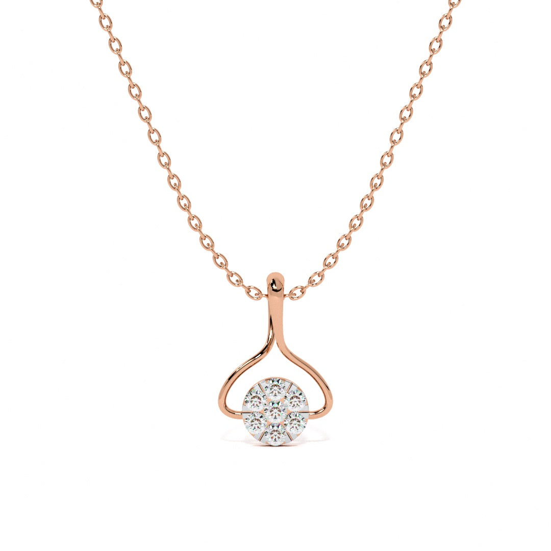 Muse Drop Frame 9KT Gold Lab Grown Diamond Necklace