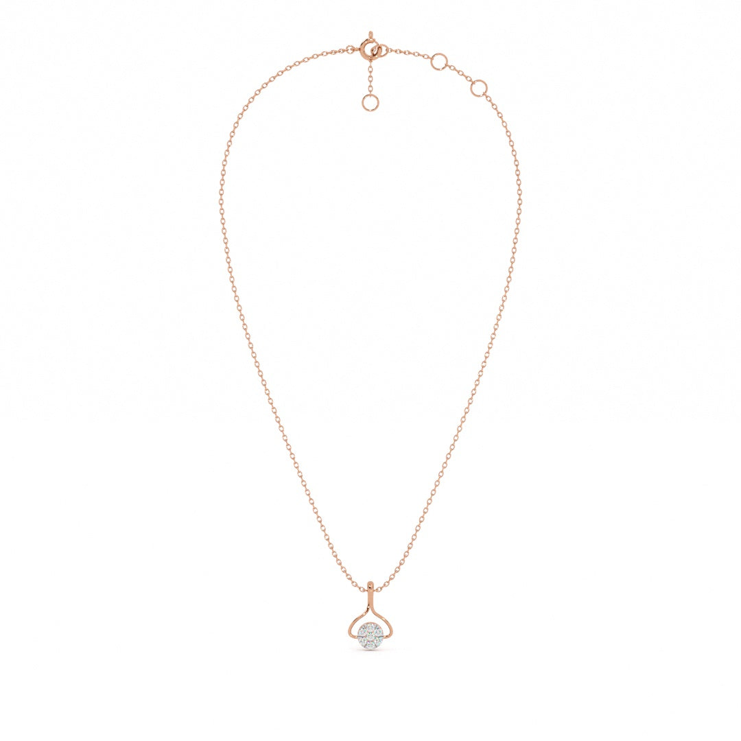 Muse Drop Frame 9KT Gold Lab Grown Diamond Necklace