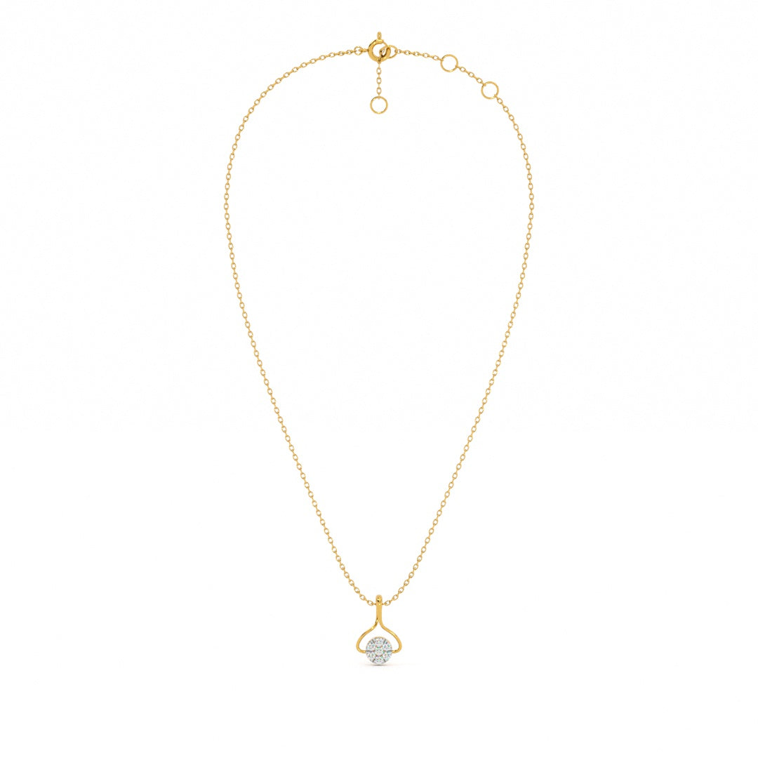 Muse Drop Frame 9KT Gold Lab Grown Diamond Necklace