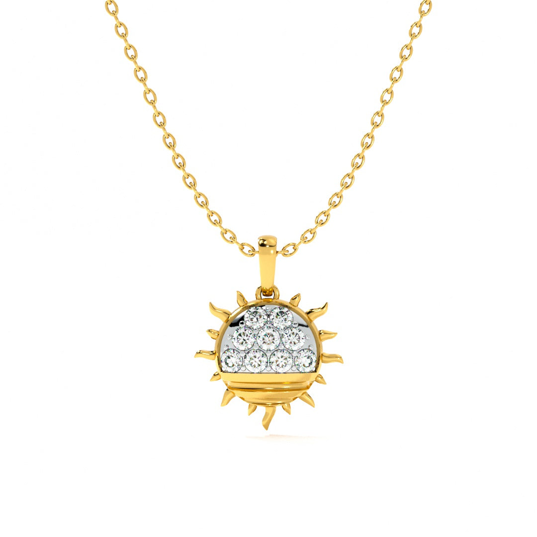 Solar Gleam 9KT Gold Lab Grown Diamond Necklace