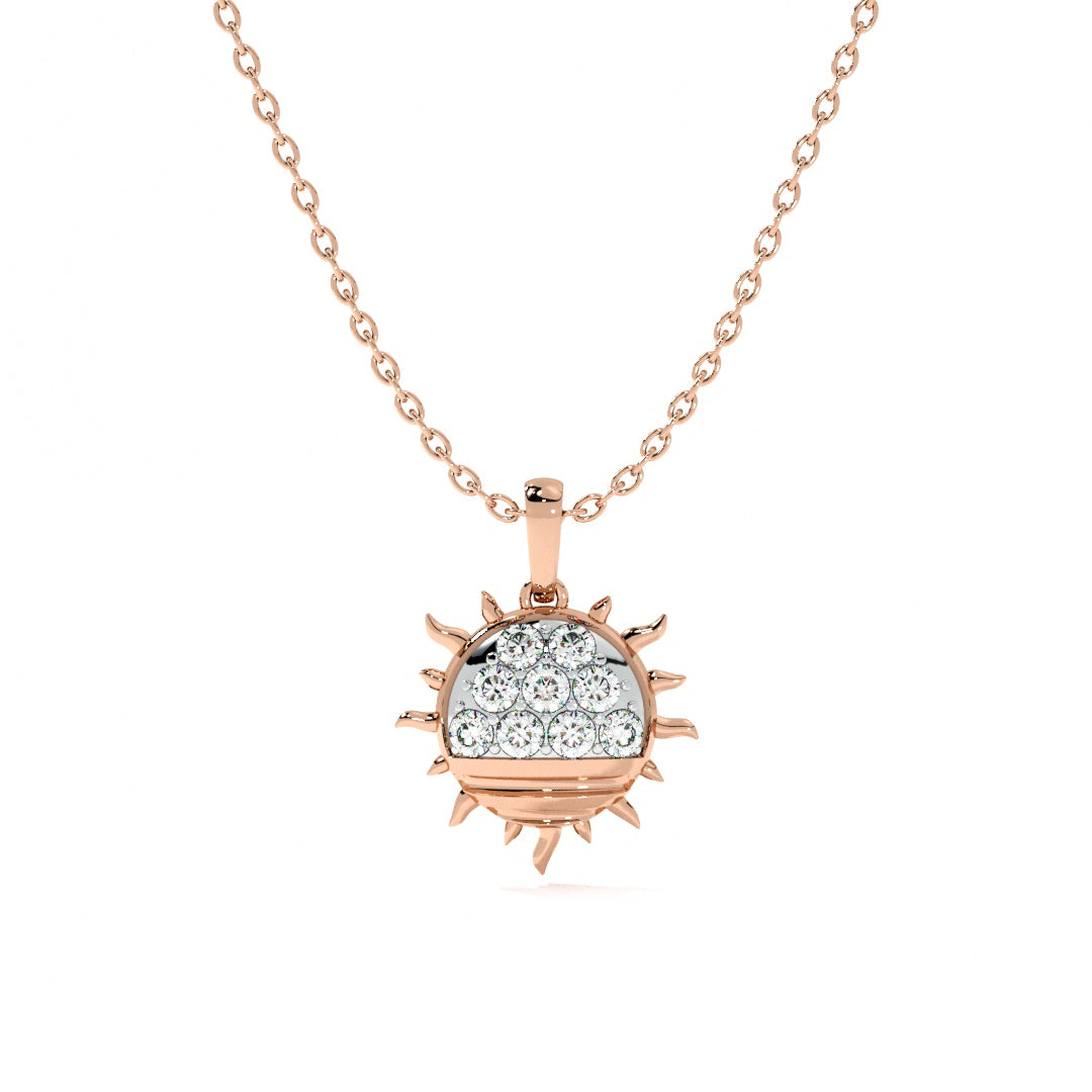 Solar Gleam 9KT Gold Lab Grown Diamond Necklace