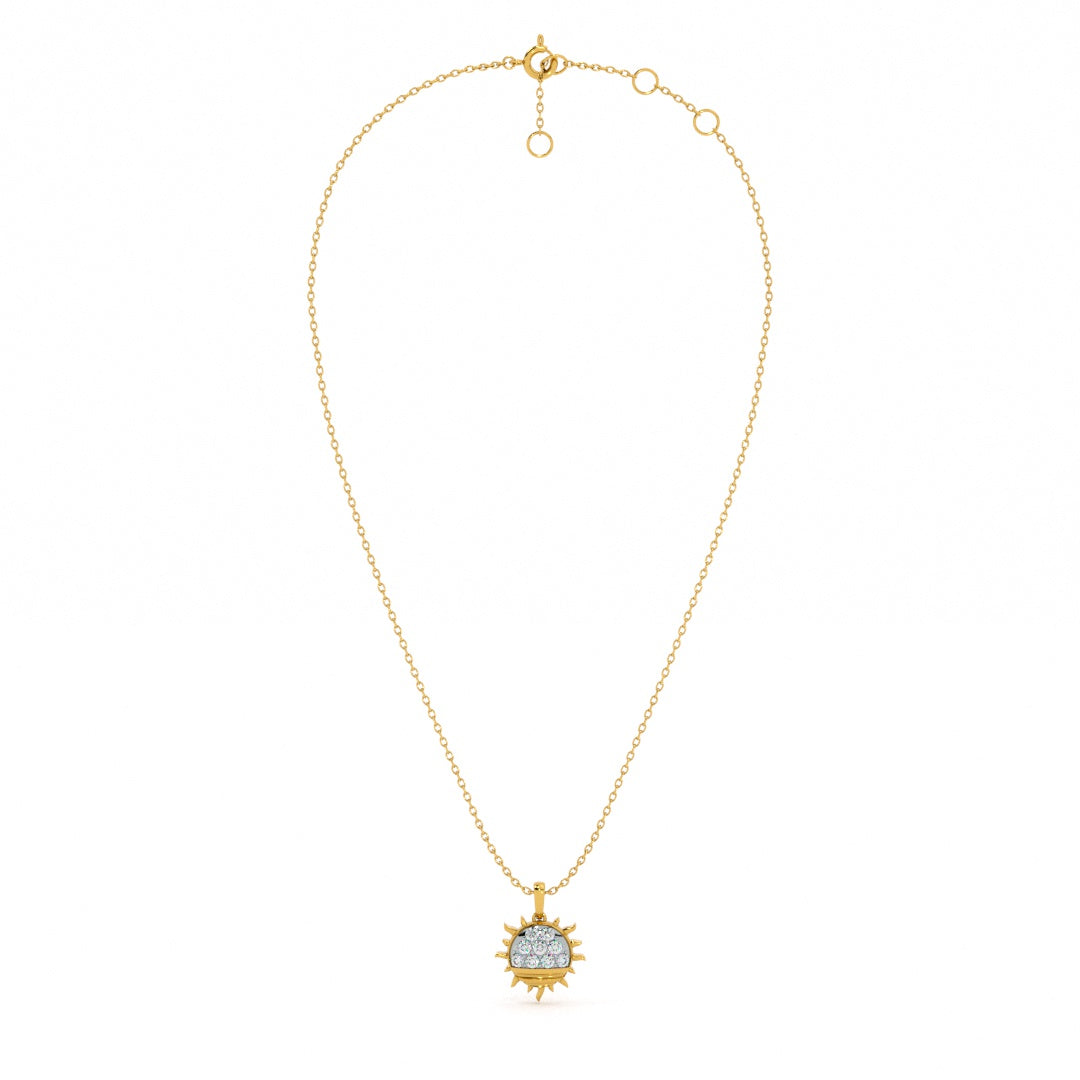 Solar Gleam 9KT Gold Lab Grown Diamond Necklace