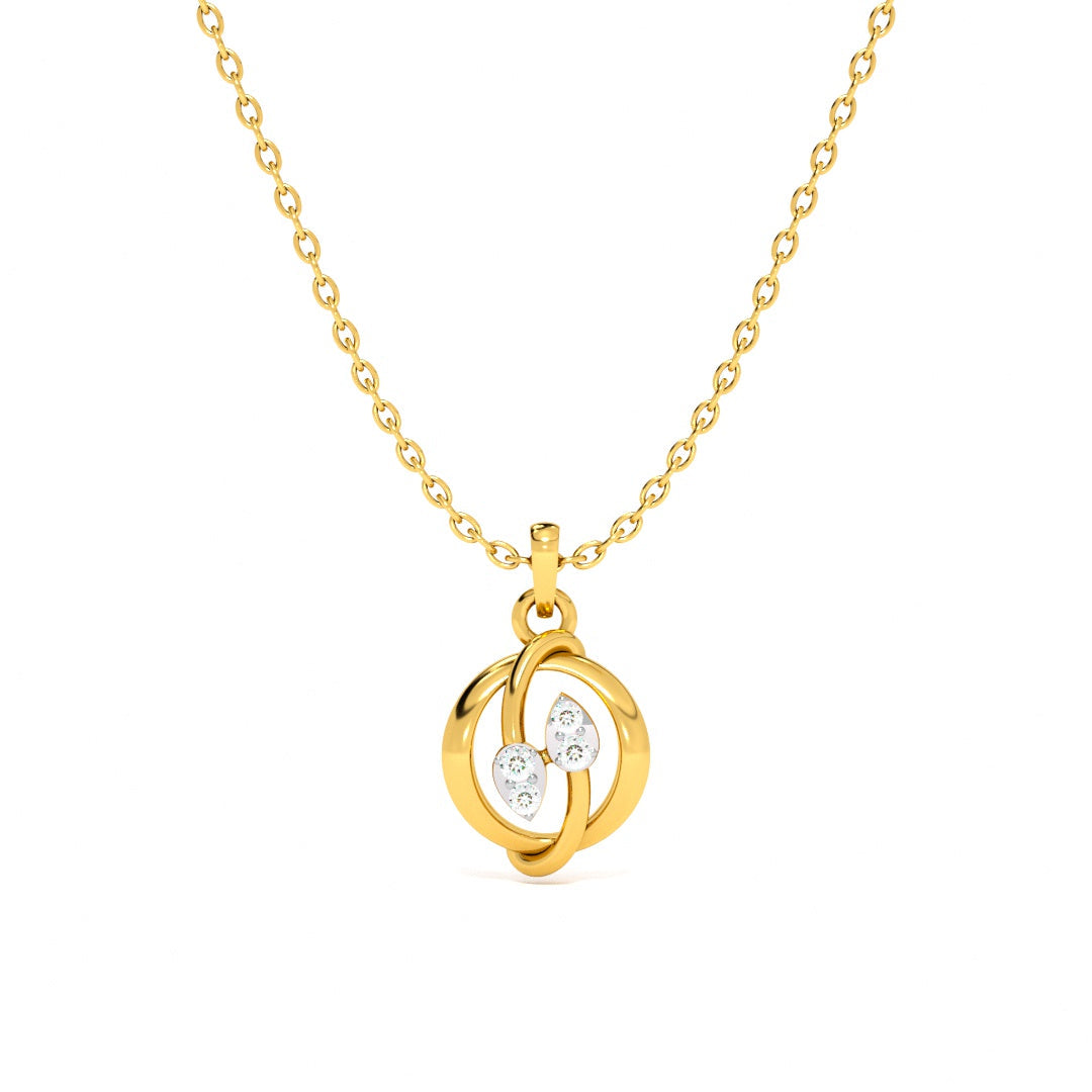 Orbit Embrace 9KT Gold Lab Grown Diamond Necklace